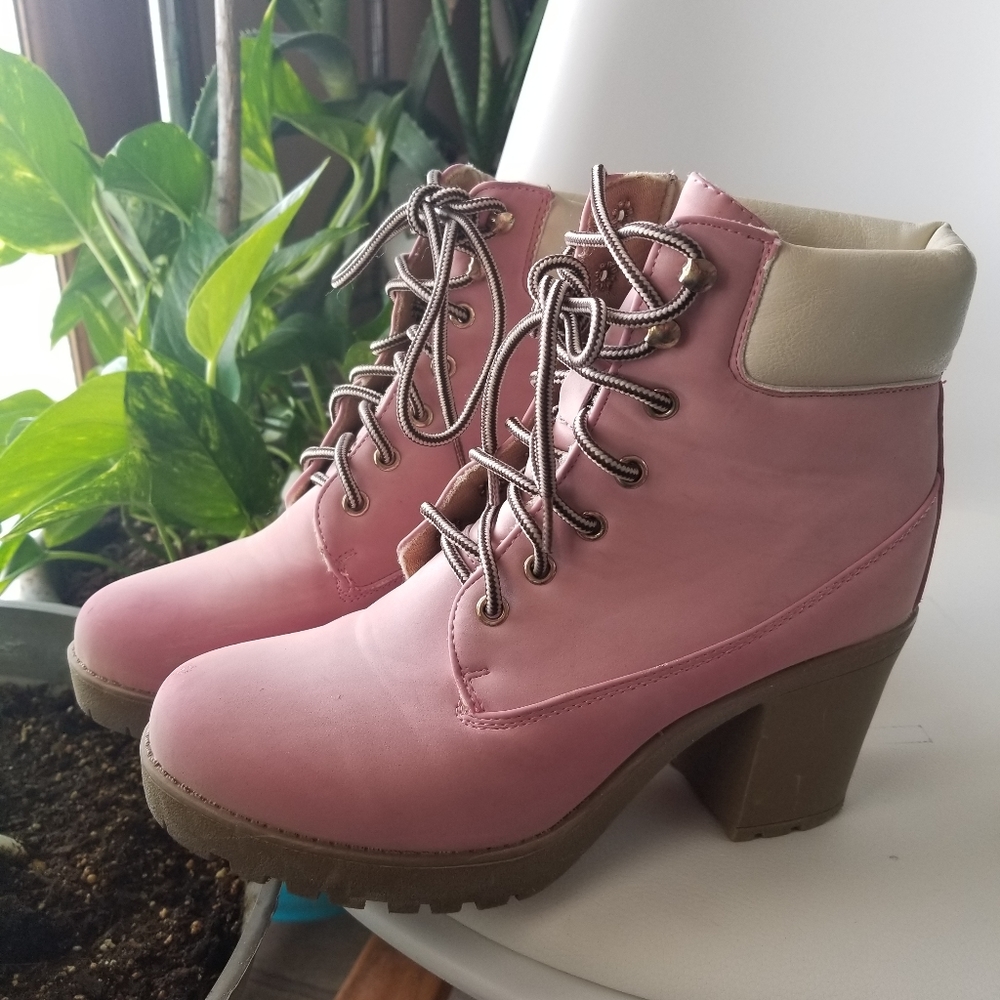 Pink booties Size 7.5